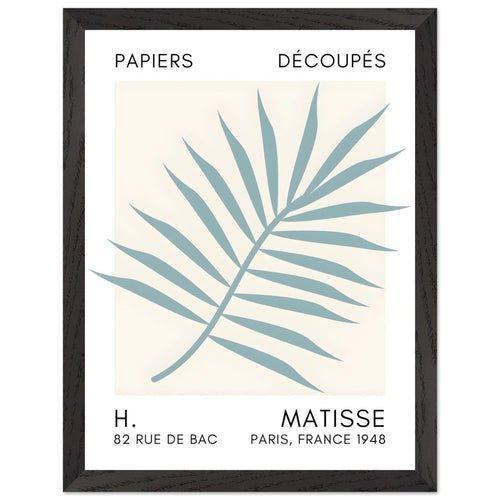 Artfulprints Poster met Lijst Matisse – Floral reef turquoise   - 30x40 cm - Turquoise