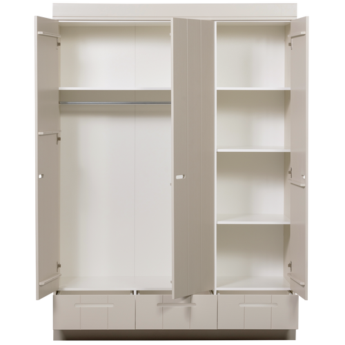 WOOOD kledingkast 3-deurs Connect - Grenen - Dust - 195x140x53 - vtwonen shop
