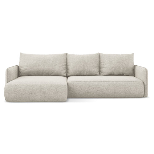 LaMiaSofa hoekbank links Palermo - chenille stof - zilver - 240x148x86