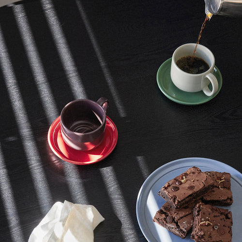 Hübsch lunchbord Amare - steenpoeder - ø23xh2cm