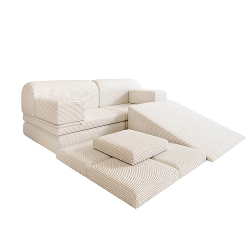 Home Deluxe Speelbank LIV incl. glijbaan en stapelblokken - Snoer Beige - vtwonen shop