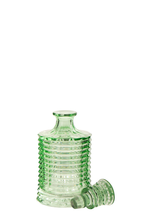 J-Line karaf Geribbeld - glas - lichtgroen