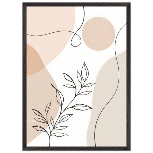 Artfulprints Poster met Lijst Boho – Whispering lines   - 50x70 cm - beige