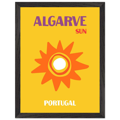 Artfulprints Poster met Lijst Portugal - Algarve   - 30x40 cm - Geel