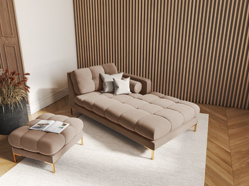 Cosmopolitan Design Poef Bali flueel, beige - 60x60x41cm
