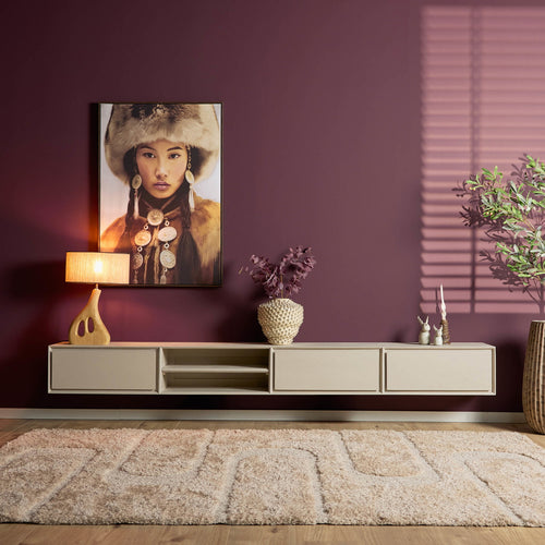 Starfurn Tv-meubel Ambiance - Zwevend - Zandkleur Hout - 240x35x30cm