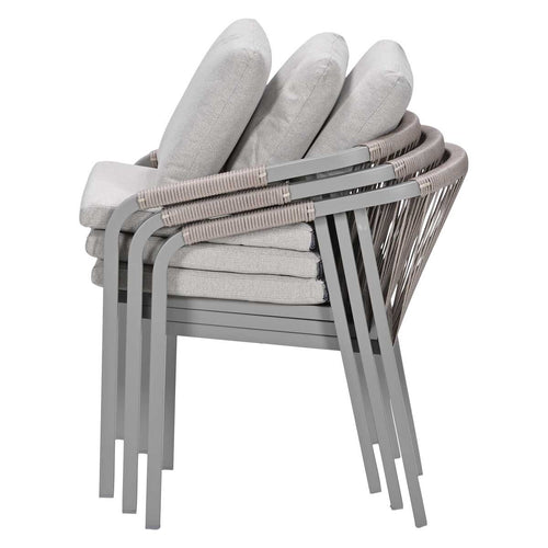 Garden Impressions Tuinstoel Milou stapelbaar taupe - 4 stuks