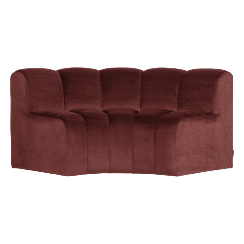WOOOD eetbank halfronde hoek rugleuning Mojo - Velvet - K.bruin - 83x152x73