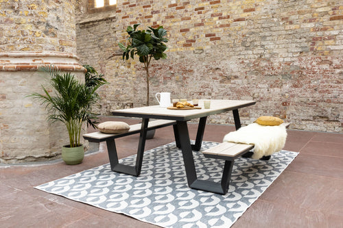 Buitenkleed Esta - Grijs/Wit - dubbelzijdig - EVA Interior - 160 x 230 cm - vtwonen shop