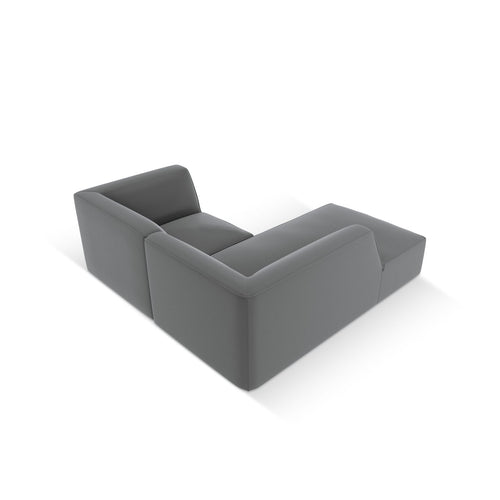 Cosmopolitan Design - Modulaire hoekbank links Siena 3-zits, imitatieleer donkergrijs - 180x186x69cm