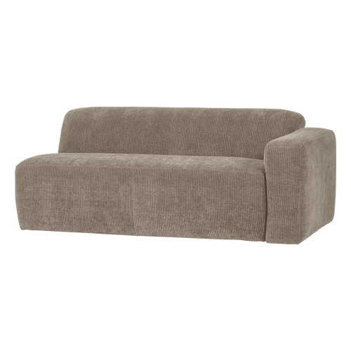 WOOOD 2-zits bank arm rechts Mojo Base - Rib - Donkerzand - 74x185x97