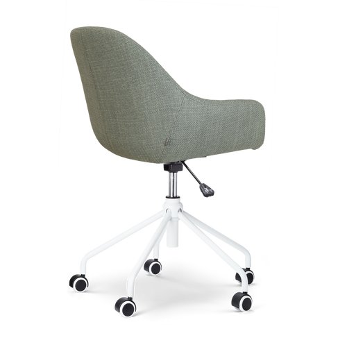 Nolon Nout-Mae Bureaustoel Saliegroen - Armleuning - Wit Onderstel