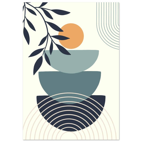 Artfulprints Poster met Lijst Boho – Sunrise layers   - 50x70 cm - Meerkleurig