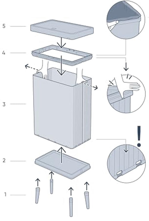 Curver Verto High - Prullenbak 54L - Grijs - 44x27x69cm - vtwonen shop
