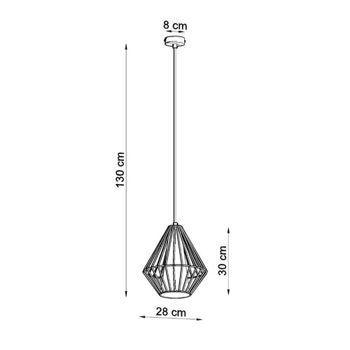 Sollux Lighting Hanglamp DEMI zwart - 28x28x130cm