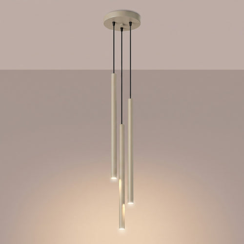 Sollux Lighting Hanglamp PASTELO 3P taupe - 19,5x19,5x115cm