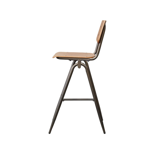LABEL51 Barkruk Solid - Bruin Hout - Zithoogte 86cm - Set van 2