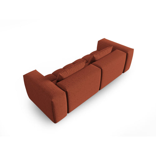 Cosmopolitan Design - Modulaire bank Verona 3-zits, structurele stof koraal - 85x230x70cm