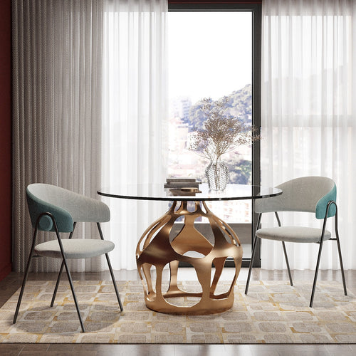 Kare Design Eettafel Volcano Ø120cm goud