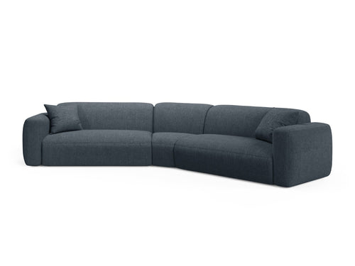 Cosmopolitan Design Symmetrische modulaire hoekbank Strino 3-zits, structurele stof donkerblauw - 210x344x78cm