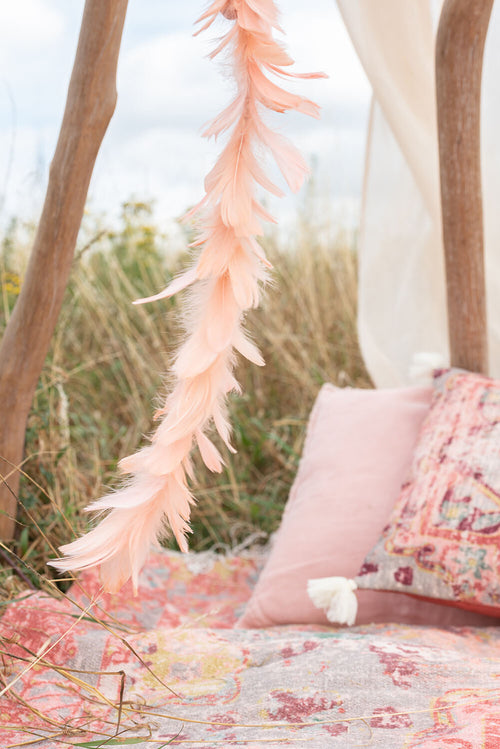 J-Line kussen Stonewashed - linnen - abrikoos - vtwonen shop