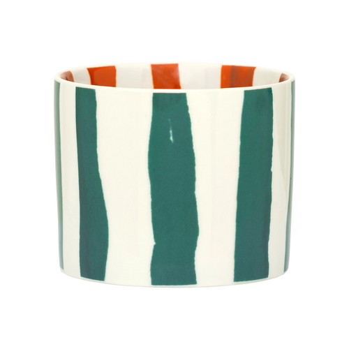 Urban Nature Culture LINDA. x UNC mok Tazza met geprinte strepen binnen & buiten C, deep sea - Ø 14.5 * 10.5 * 8.5 CM