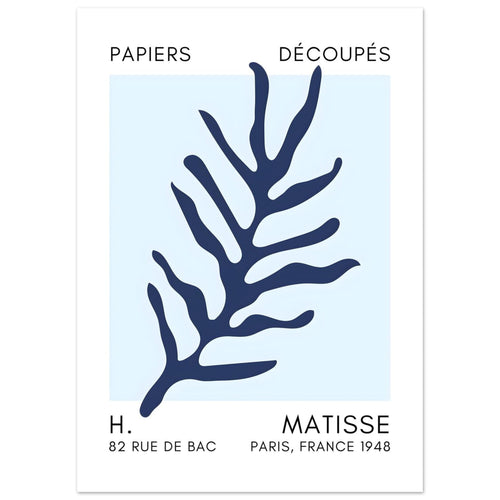Artfulprints  Matisse – Ocean flora navy blue I   poster 50x70 cm
