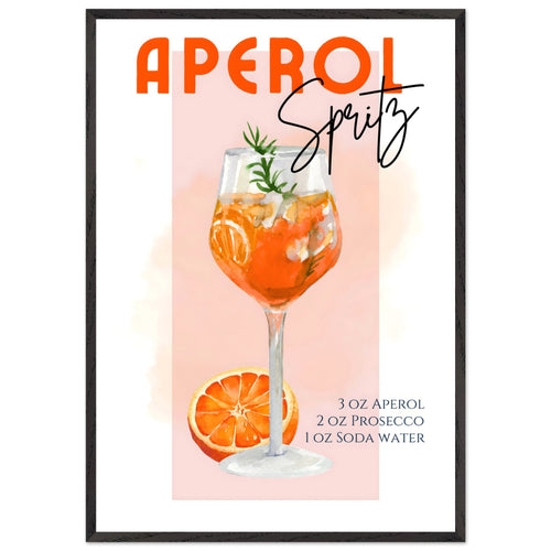 Artfulprints Poster met Lijst Aperol Spritz - Pink   - 70x100 cm - Roze