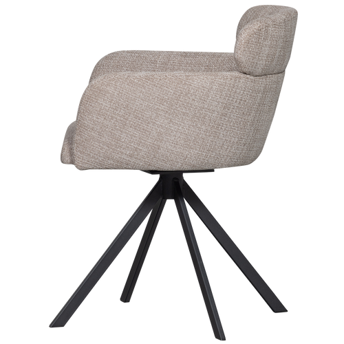 FENNE DRAAIBARE EETKAMERSTOEL GEWEVEN STOF NATUREL - vtwonen shop