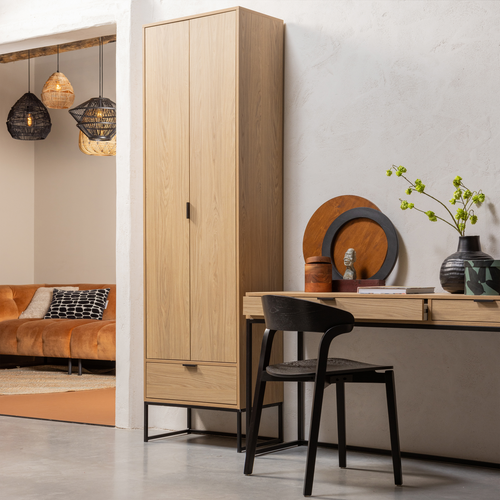 WOOOD hoge kast Silas - Eiken - Melamine - 210x60x36 - vtwonen shop