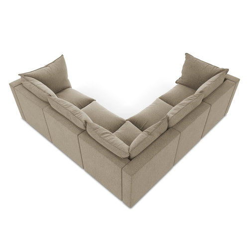LaMiaSofa Modulaire hoekbank Ravenna - velours - beige - 255x255x77