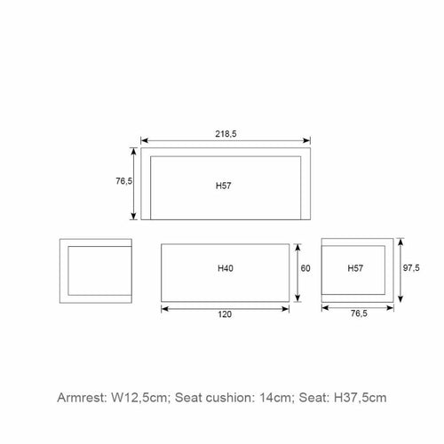 Garden Impressions loungeset Sentosa donker grijs 4-delig - vtwonen shop