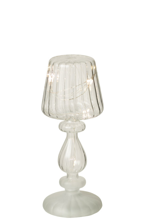 J-Line lamp Vorst - glas - transparant - LED lichtjes