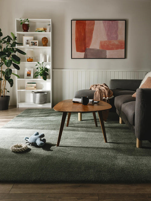 benuta wasbaar shaggy vloerkleed Melvin - groen - 140x200 cm