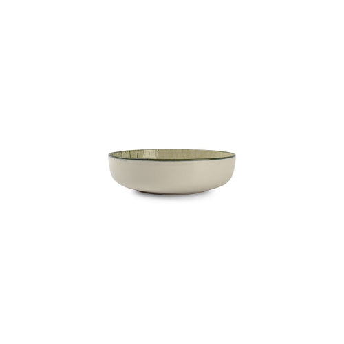 Ona - Diep bord 18,5xH5cm groen Gravel - Set van 6