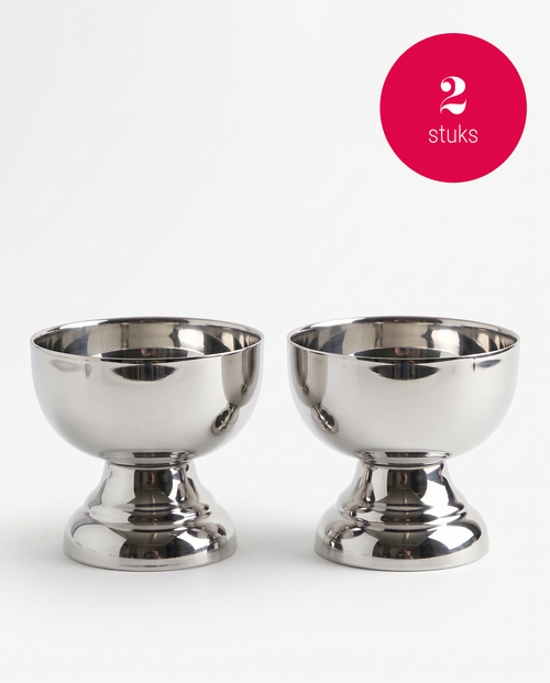 vtwonen - Coupes - Metaal - Zilver - 7cm - Set van 2