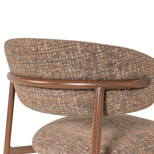 WOOOD eetkamerstoel Kelu - Wollig - Bruin Melange - Set Van 2 - 80x45x58