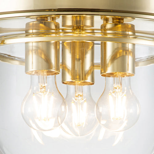 Elstead Quoizel Whistling Bowl Semi Flush Plafondlamp Gepolijst Messing, IP44