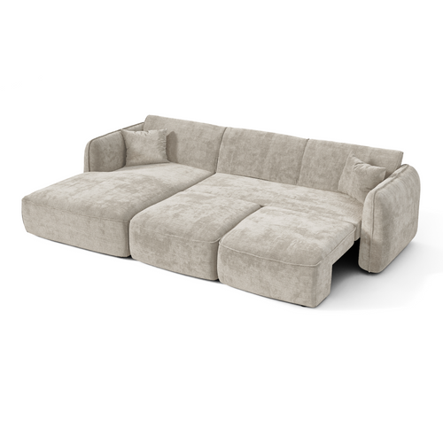 Premium Interiors - Linkerhoekbank LOMI - gewaafd fluweel mol 274cm