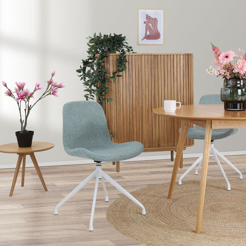 Nolon Nola-Fé Draaibare Eetkamerstoelen Set van 2  Zacht groen - Wit - vtwonen shop