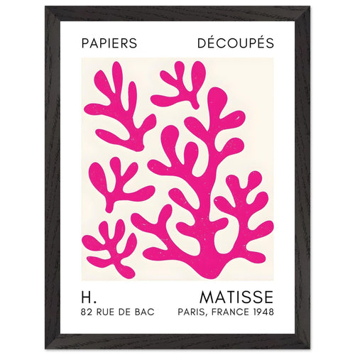 Artfulprints Poster met Lijst Matisse – Coral shadows pink   - 30x40 cm - Roze