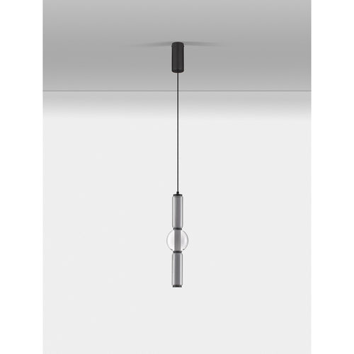 Nova Luce ULON II Slim Hanglamp Plafondlamp Rookgrijs, Mat Zwart Triac Dimbaar LED 15W 825lm 3000K