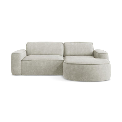 LaMiaSofa hoekbank rechts Melissa - chenille stof - parel - 224x166x70