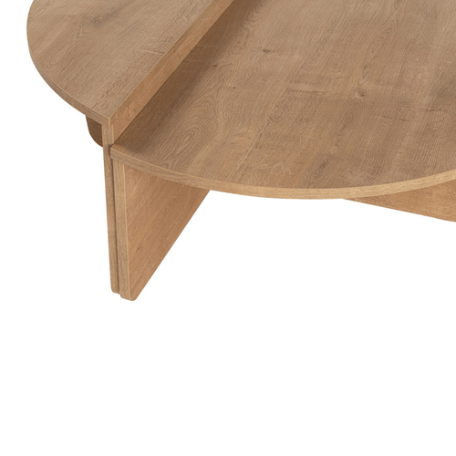 Calicosy - ORION Set van 2 salontafels - Licht hout - 90x90x35 cm