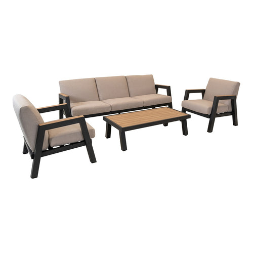 Lesli Living loungebank Manu - antraciet - 207x81x75cm
