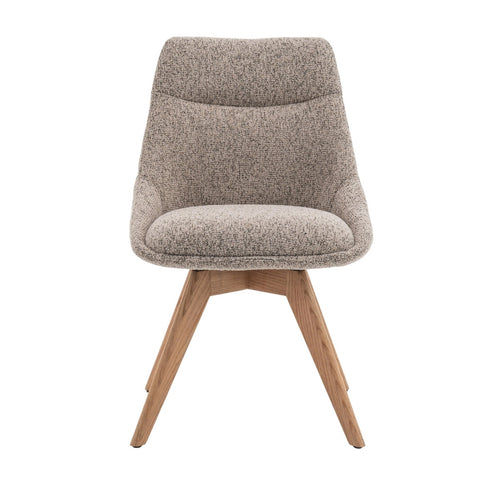 DÉJA Living Eetkamerstoel Malou - Taupe/Naturel - Draaibaar - Set van 2