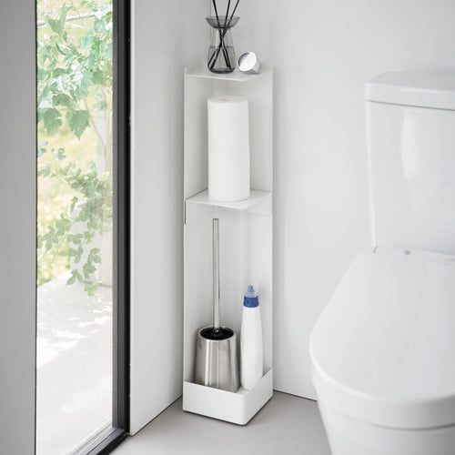 Yamazaki Tower Toiletrolhouder op wielen smal - Wit - vtwonen shop