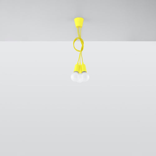 Sollux Lighting Hanglamp DIEGO 3 geel - 15x15x90cm