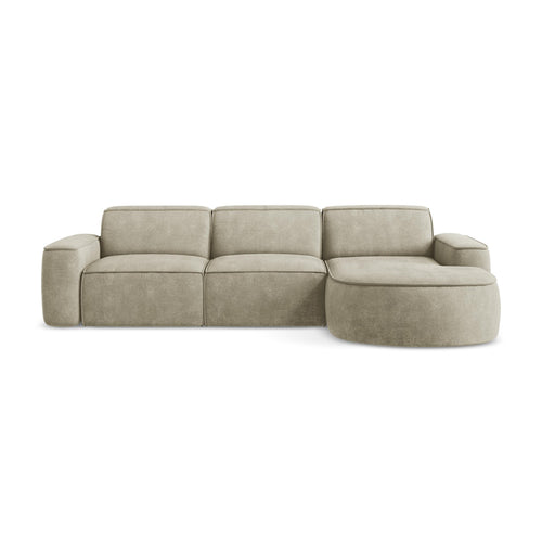 LaMiaSofa hoekbank rechts Melissa - chenille stof - beige - 284x166x70