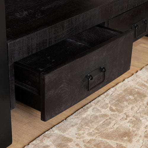 StarFurn Tv-meubel Boaz - Rechthoek Zwart Hout - 100x45x60cm - vtwonen shop